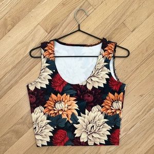 Hawaiian Floral Print Crop Top